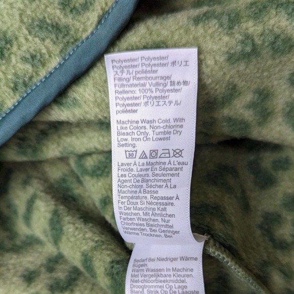 J. Crew Quilted Sherpa Fleece Women Snap Button Neck Green Pullover NEW - Picture 10 of 13